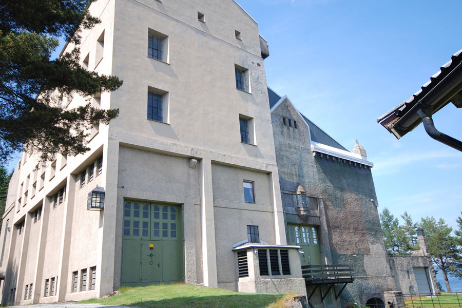 The east wall still shows the camouflage paint the Germans applied during World War II. 